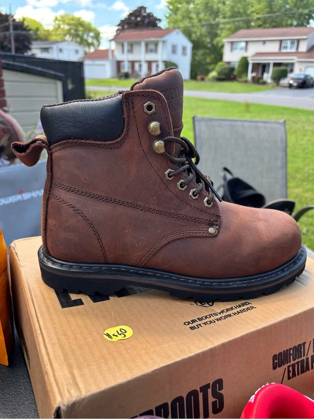 Everboot 6” steel toe dark brown boot